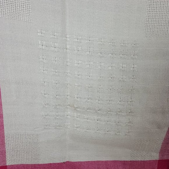 Lauren Liz vintage square knit scarf square pink and cream - Picture 5 of 7